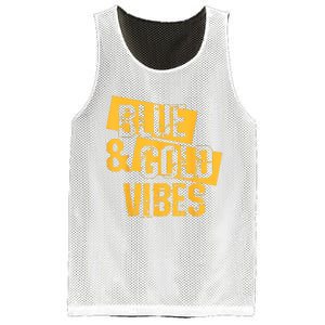 On Game Day Football We Wear Blue And Vibes Gold School Spirit Mesh Reversible Basketball Jersey Tank