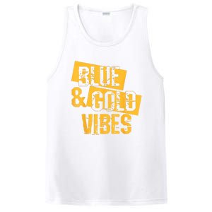 On Game Day Football We Wear Blue And Vibes Gold School Spirit PosiCharge Competitor Tank