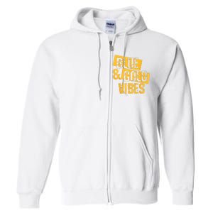 On Game Day Football We Wear Blue And Vibes Gold School Spirit Full Zip Hoodie