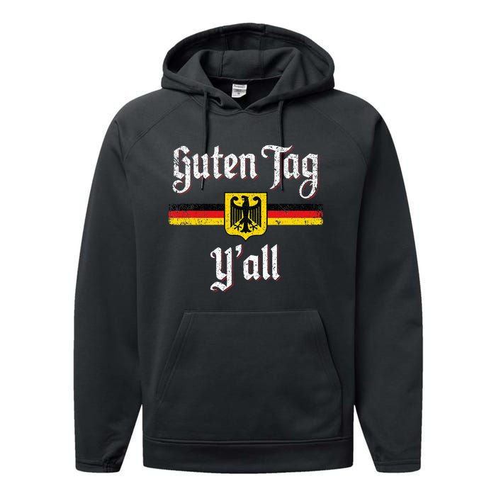 Oktoberfest German Flag Prost Guten Tag YAll Performance Fleece Hoodie