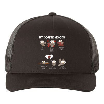 Owl Gift For Owl Lovers And Coffee Drinkers Yupoong Adult 5-Panel Trucker Hat