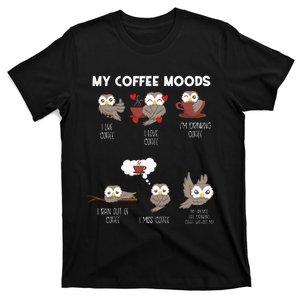 Owl Gift For Owl Lovers And Coffee Drinkers T-Shirt