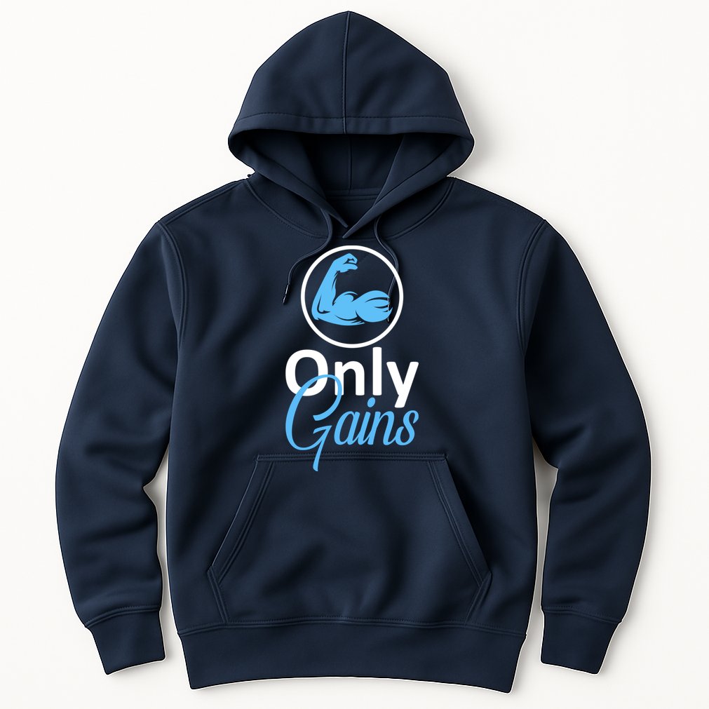 Only Gains Funny Gym Fitness Workout Parody Hoodie