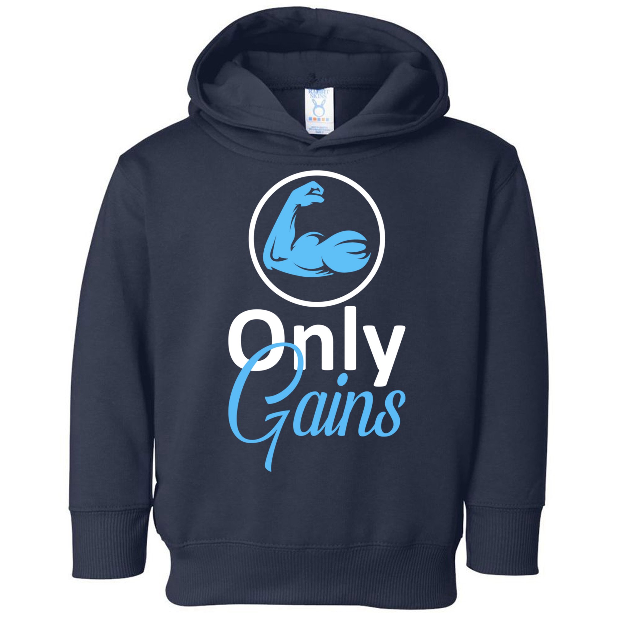 Only Gains Funny Gym Fitness Workout Parody Toddler Hoodie