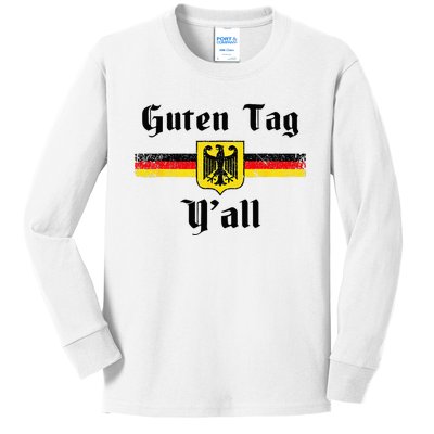 Oktoberfest German Flag Eagle Prost Guten Tag YAll Fun Idea Kids Long Sleeve Shirt