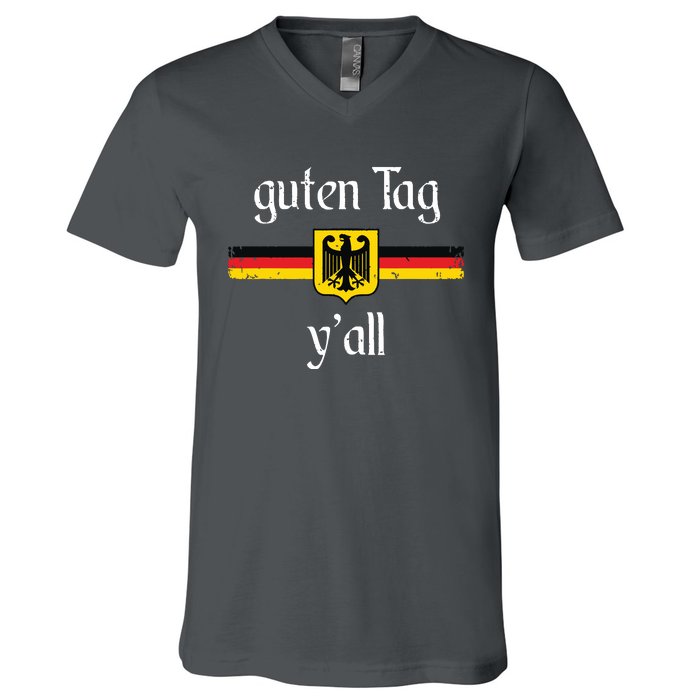 Oktoberfest German Flag Eagle Prost Guten Tag YAll V-Neck T-Shirt