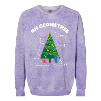 Oh Geometree Funny Christmas Tree Math Teacher Colorblast Crewneck Sweatshirt