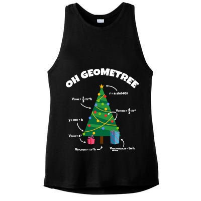 Oh Geometree Funny Christmas Tree Math Teacher Ladies PosiCharge Tri-Blend Wicking Tank