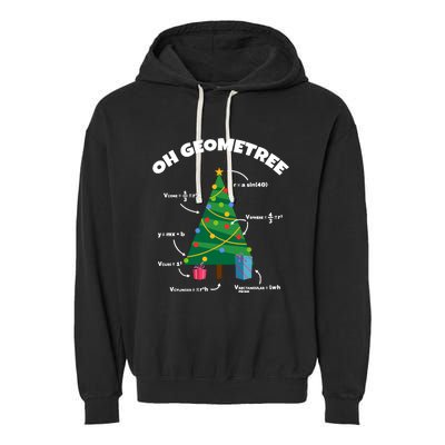 Oh Geometree Funny Christmas Tree Math Teacher Garment-Dyed Fleece Hoodie