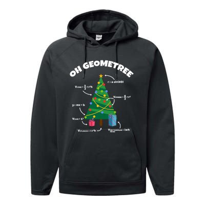 Oh Geometree Funny Christmas Tree Math Teacher Performance Fleece Hoodie