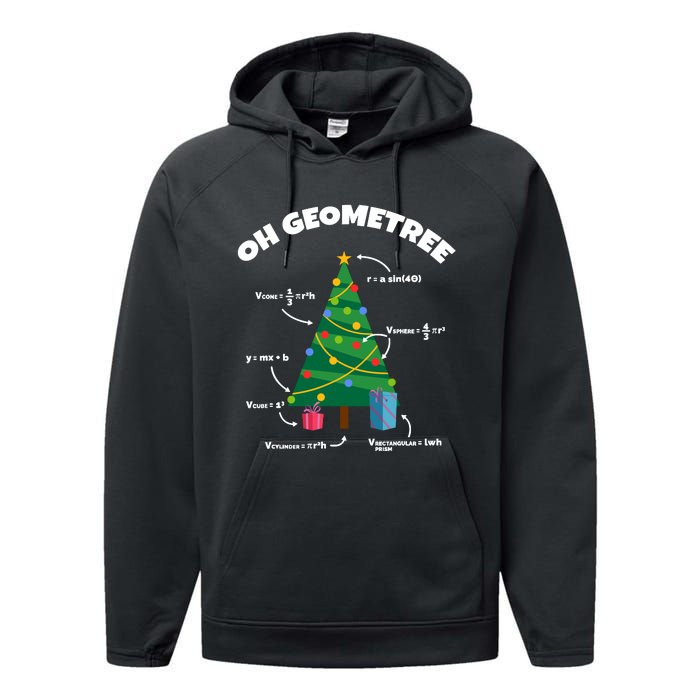 Oh Geometree Funny Christmas Tree Math Teacher Performance Fleece Hoodie