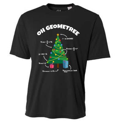 Oh Geometree Funny Christmas Tree Math Teacher Cooling Performance Crew T-Shirt