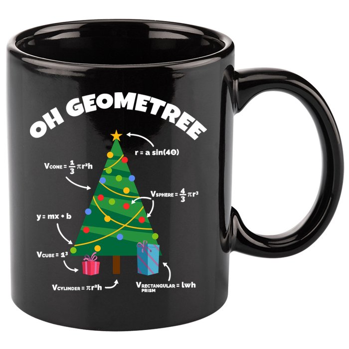 Oh Geometree Funny Christmas Tree Math Teacher 11oz C Handle Ceramic Mug
