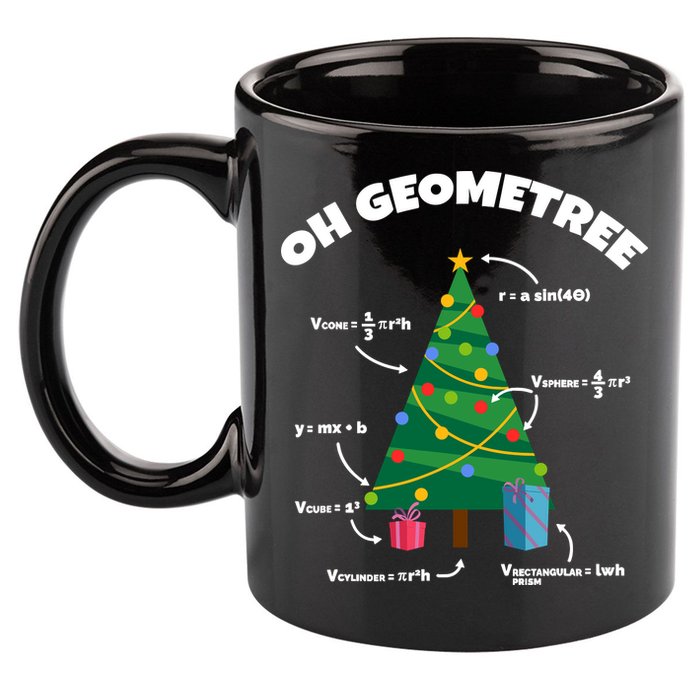 Oh Geometree Funny Christmas Tree Math Teacher 11oz C Handle Ceramic Mug