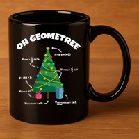 Oh Geometree Funny Christmas Tree Math Teacher 11oz C Handle Ceramic Mug