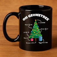 Oh Geometree Funny Christmas Tree Math Teacher 11oz C Handle Ceramic Mug