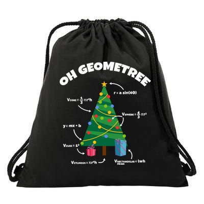 Oh Geometree Funny Christmas Tree Math Teacher Drawstring Bag