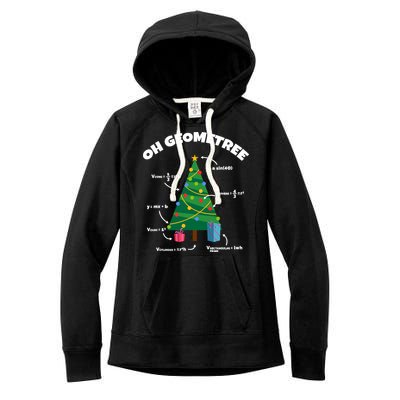 Oh Geometree Funny Christmas Tree Math Teacher Women's Fleece Hoodie