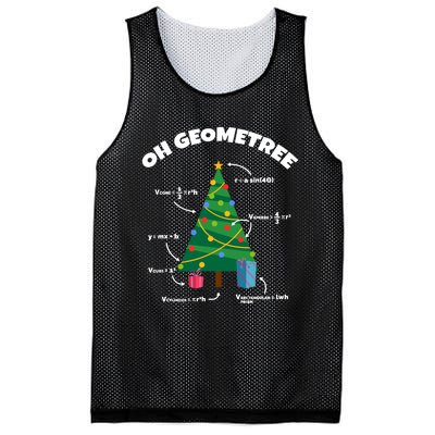 Oh Geometree Funny Christmas Tree Math Teacher Mesh Reversible Basketball Jersey Tank