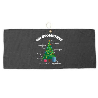 Oh Geometree Funny Christmas Tree Math Teacher Large Microfiber Waffle Golf Towel