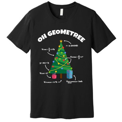 Oh Geometree Funny Christmas Tree Math Teacher Premium T-Shirt