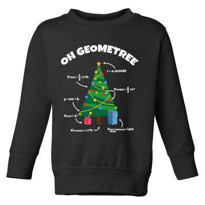 Oh Geometree Funny Christmas Tree Math Teacher Toddler Sweatshirt