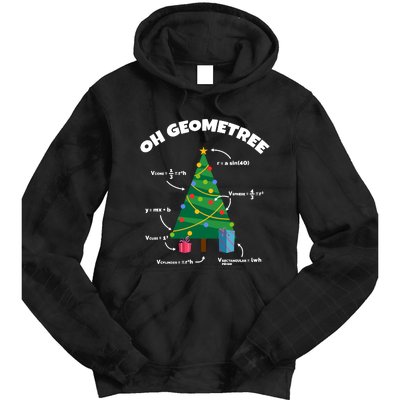 Oh Geometree Funny Christmas Tree Math Teacher Tie Dye Hoodie