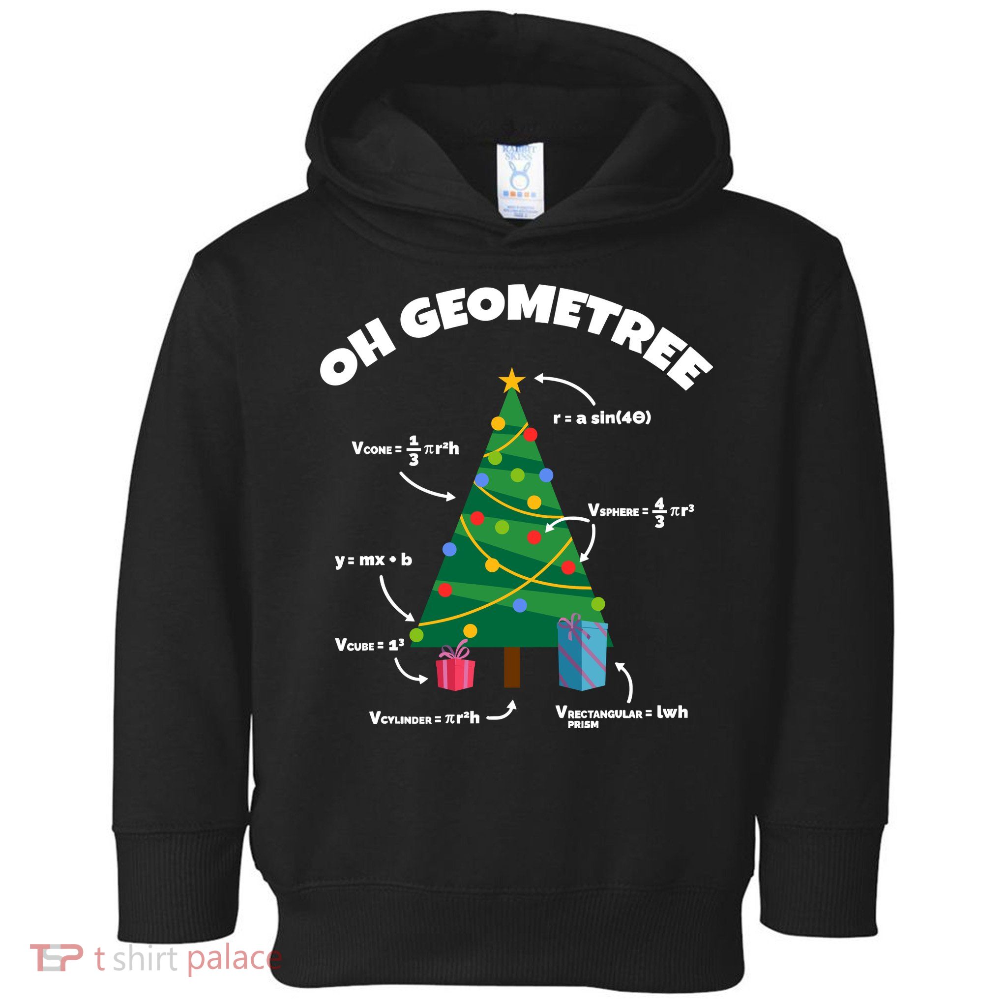 Oh Geometree Funny Christmas Tree Math Teacher Toddler Hoodie