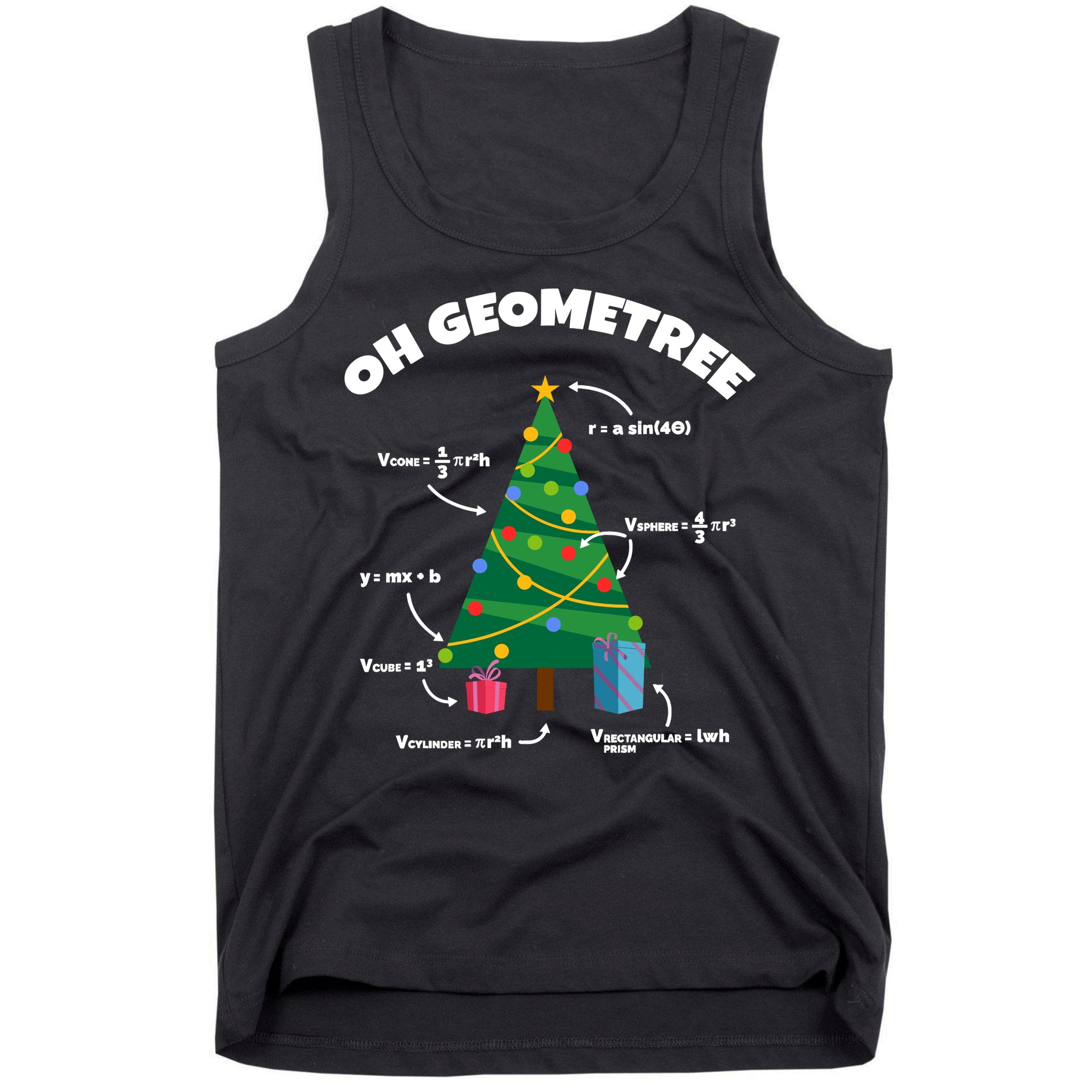 Oh Geometree Funny Christmas Tree Math Teacher Tank Top