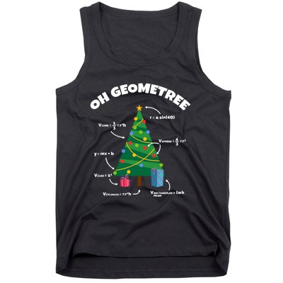 Oh Geometree Funny Christmas Tree Math Teacher Tank Top