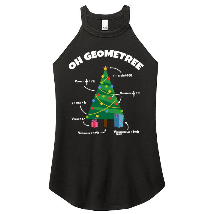 Oh Geometree Funny Christmas Tree Math Teacher Women's Perfect Tri Rocker Tank