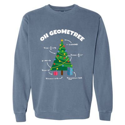 Oh Geometree Funny Christmas Tree Math Teacher Garment-Dyed Sweatshirt