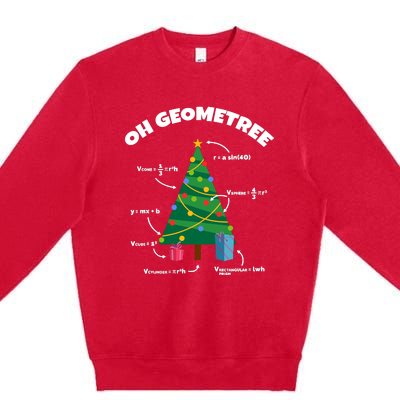 Oh Geometree Funny Christmas Tree Math Teacher Premium Crewneck Sweatshirt