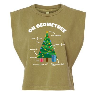 Oh Geometree Funny Christmas Tree Math Teacher Garment-Dyed Women's Muscle Tee