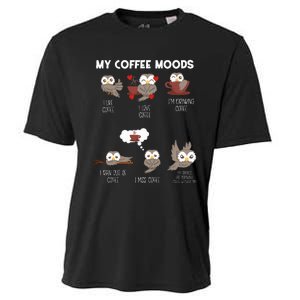 Owl Gift For Owl Lovers And Coffee Drinkers Cooling Performance Crew T-Shirt