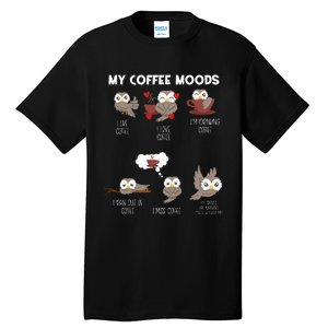 Owl Gift For Owl Lovers And Coffee Drinkers Tall T-Shirt