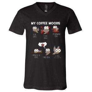 Owl Gift For Owl Lovers And Coffee Drinkers V-Neck T-Shirt