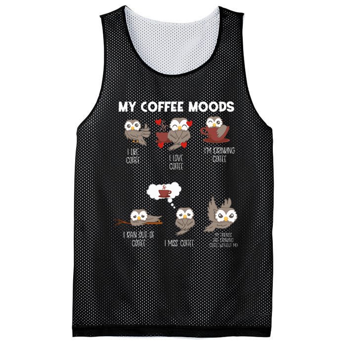 Owl Gift For Owl Lovers And Coffee Drinkers Mesh Reversible Basketball Jersey Tank