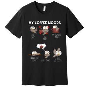 Owl Gift For Owl Lovers And Coffee Drinkers Premium T-Shirt