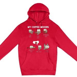 Owl Gift For Owl Lovers And Coffee Drinkers Premium Pullover Hoodie