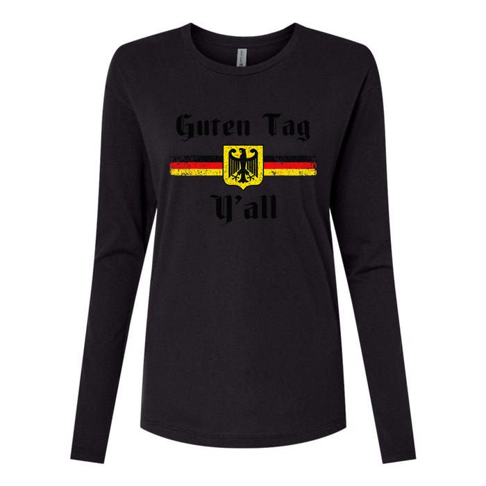 Oktoberfest German Flag Eagle Prost Guten Tag Y'all Fun Womens Cotton Relaxed Long Sleeve T-Shirt