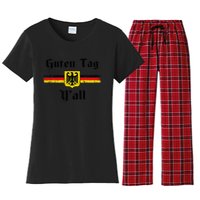 Oktoberfest German Flag Eagle Prost Guten Tag Y'all Fun Women's Flannel Pajama Set