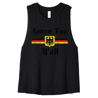 Oktoberfest German Flag Eagle Prost Guten Tag Y'all Fun Women's Racerback Cropped Tank