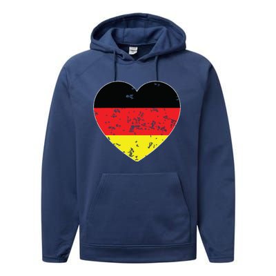 Oktoberfest German Flag Heart Germany Gift Mom Wife Performance Fleece Hoodie