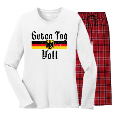 Oktoberfest German Flag Eagle Prost Guten Tag YAll Women's Long Sleeve Flannel Pajama Set 