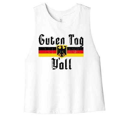 Oktoberfest German Flag Eagle Prost Guten Tag YAll Women's Racerback Cropped Tank