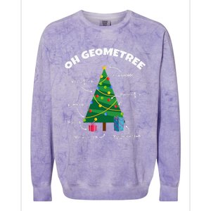 Oh Geometree Funny Christmas Tree Math Teacher Colorblast Crewneck Sweatshirt