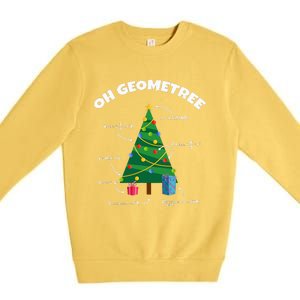 Oh Geometree Funny Christmas Tree Math Teacher Premium Crewneck Sweatshirt