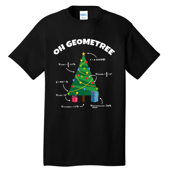 Oh Geometree Funny Christmas Tree Math Teacher Tall T-Shirt