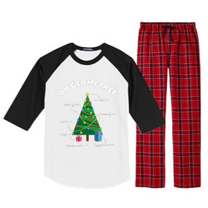 Oh Geometree Funny Christmas Tree Math Teacher Raglan Sleeve Pajama Set